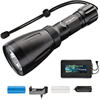 AngLink Linterna de Buceo- 2000 Lumens CREE XHP-50 LED Antorcha de Buceo- 2 Modos Linterna de Buceo Recargable- 350…